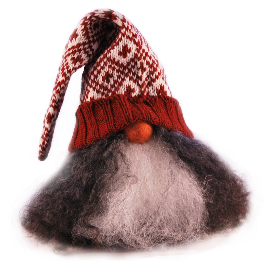 Tomte Gnome - Walter with Knitted Cap (Red and White)